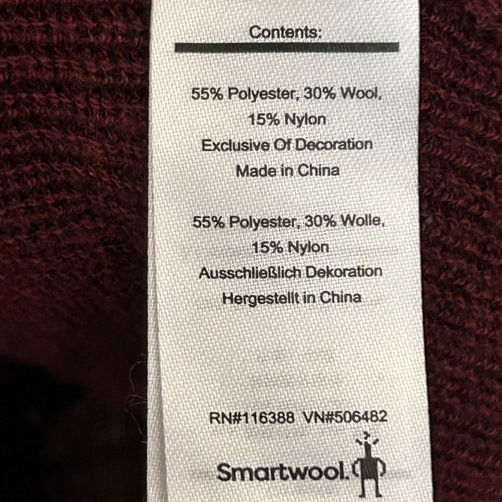 Women's V-Neck Burgundy Sweater - Picture 5 of 9